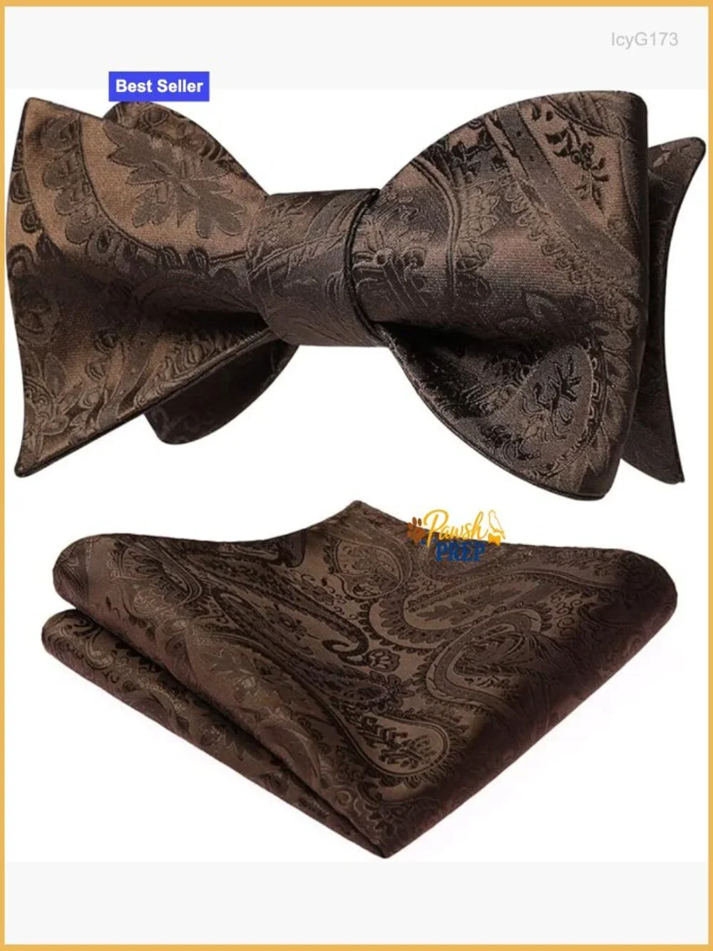 Men's Self-Tie Bow Tie Set with Pocket Square for Formal Events
